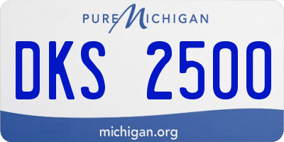 MI license plate DKS2500