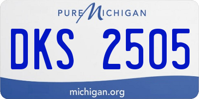 MI license plate DKS2505