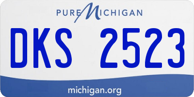 MI license plate DKS2523