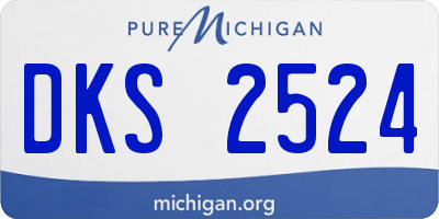 MI license plate DKS2524