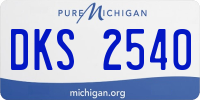 MI license plate DKS2540