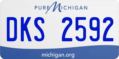 MI license plate DKS2592