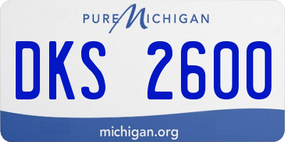 MI license plate DKS2600