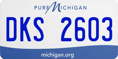 MI license plate DKS2603
