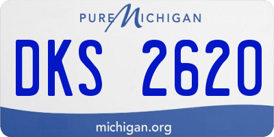 MI license plate DKS2620
