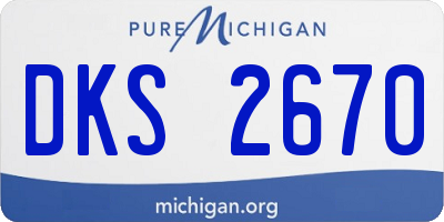 MI license plate DKS2670