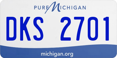 MI license plate DKS2701