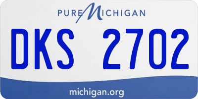 MI license plate DKS2702