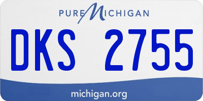 MI license plate DKS2755