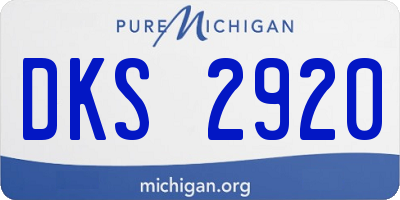 MI license plate DKS2920