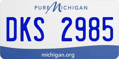 MI license plate DKS2985
