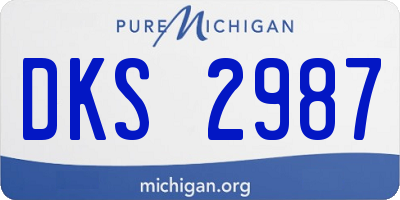 MI license plate DKS2987