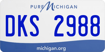 MI license plate DKS2988