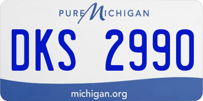 MI license plate DKS2990