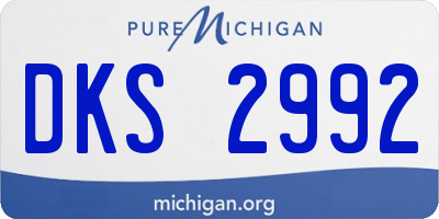MI license plate DKS2992