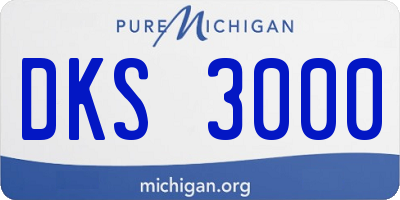 MI license plate DKS3000