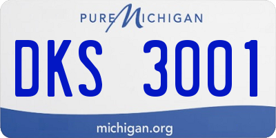 MI license plate DKS3001