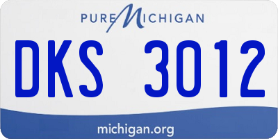 MI license plate DKS3012