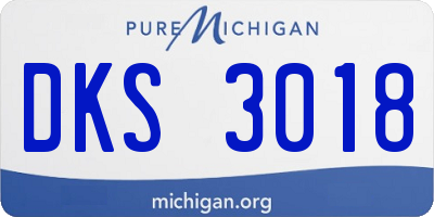 MI license plate DKS3018