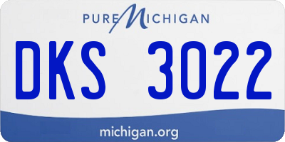 MI license plate DKS3022