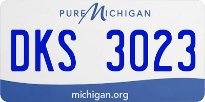 MI license plate DKS3023