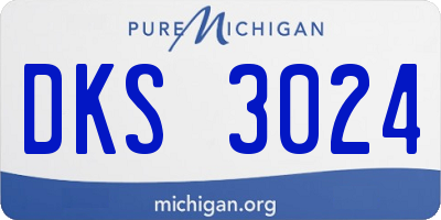 MI license plate DKS3024