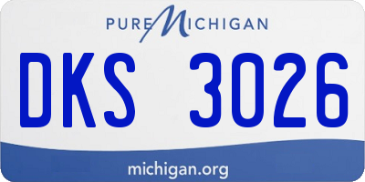 MI license plate DKS3026