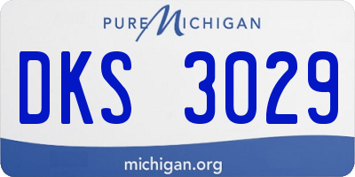 MI license plate DKS3029