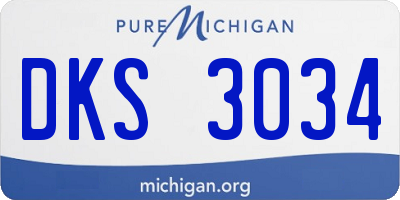 MI license plate DKS3034
