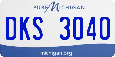 MI license plate DKS3040