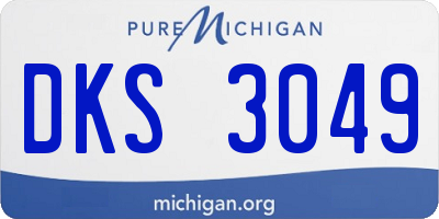 MI license plate DKS3049