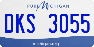 MI license plate DKS3055