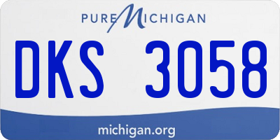 MI license plate DKS3058