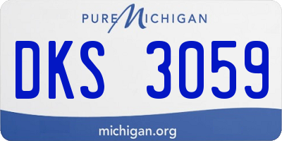 MI license plate DKS3059
