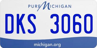 MI license plate DKS3060