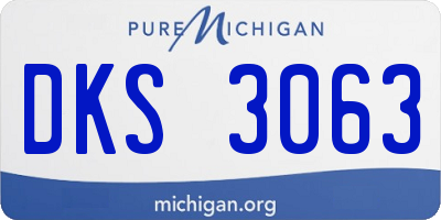 MI license plate DKS3063