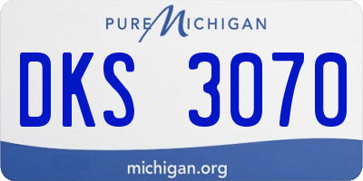 MI license plate DKS3070