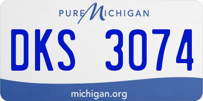 MI license plate DKS3074