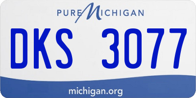 MI license plate DKS3077
