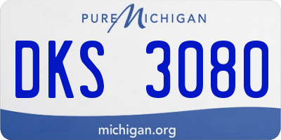 MI license plate DKS3080