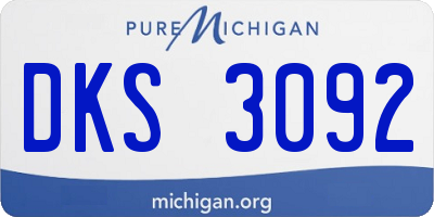 MI license plate DKS3092