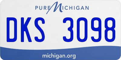 MI license plate DKS3098