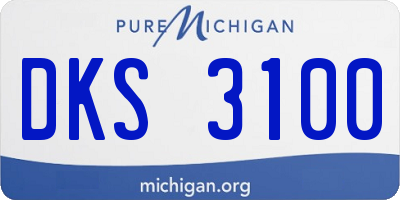 MI license plate DKS3100