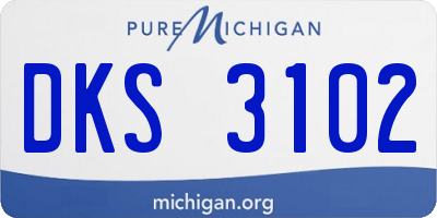 MI license plate DKS3102