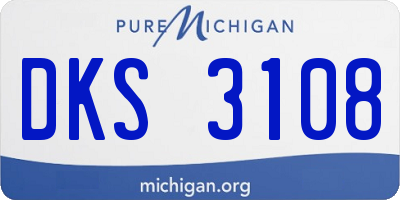 MI license plate DKS3108