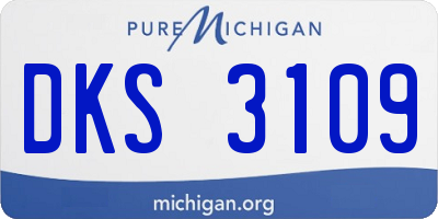 MI license plate DKS3109