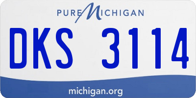 MI license plate DKS3114