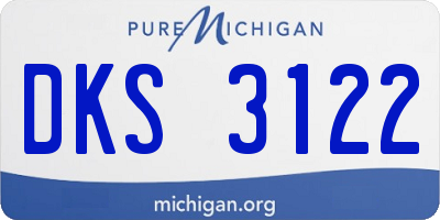MI license plate DKS3122