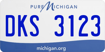 MI license plate DKS3123