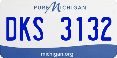 MI license plate DKS3132